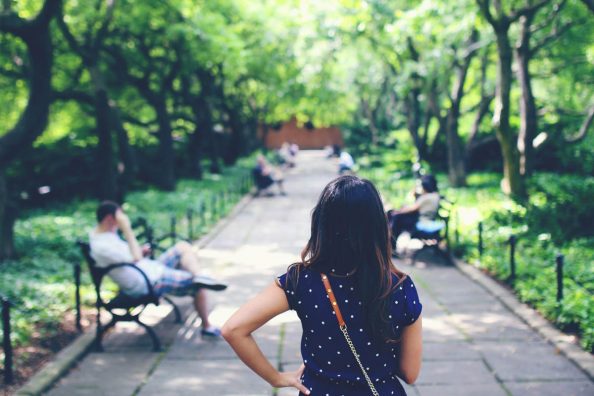 In a green garden
